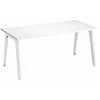 SANS MARQUE Bureau Droit Individuel Blanc 180 X 80 Cm, Piétement Métal Blanc Exprim - Maxiburo -France Bureau Soldes 2022 47247387 1