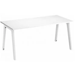 SANS MARQUE Bureau Droit Individuel Blanc 180 X 80 Cm, Piétement Métal Blanc Exprim - Maxiburo