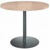 SANS MARQUE Table De Réunion Ronde Chêne Clair Ø 100 Cm - Piétement Anthracite - Arch - Maxiburo - Anthracite