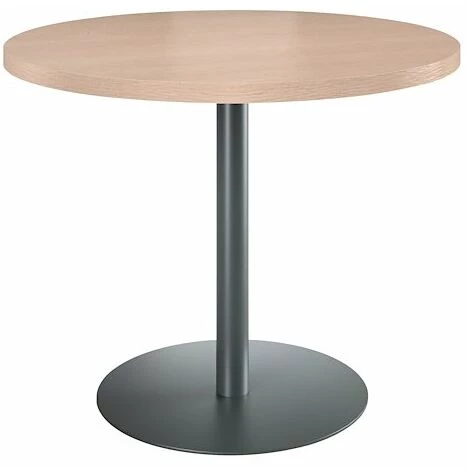 SANS MARQUE Table De Réunion Ronde Chêne Clair Ø 100 Cm - Piétement Anthracite - Arch - Maxiburo - Anthracite 3 SANS MARQUE Table De Réunion Ronde Chêne Clair Ø 100 Cm - Piétement Anthracite - Arch - Maxiburo - Anthracite