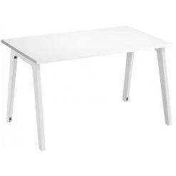 SANS MARQUE Bureau Droit Individuel Blanc 120 X 80 Cm, Piétement Métal Blanc Exprim - Maxiburo