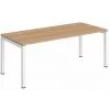 SANS MARQUE Bureau Droit Team Line Hêtre L 180 Cm Piétement Blanc - Maxiburo - Blanc -France Bureau Soldes 2022 47247606 1