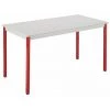 SANS MARQUE Table Multi-usages Gris Clair L 180 X P 80 Cm - Éco - Piétement Rouge - Maxiburo - Rouge
