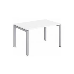 SANS MARQUE Bureau Droit Team Line Blanc 120 Cm Piétement Aluminium - Maxiburo
