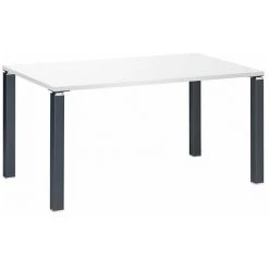 SANS MARQUE Bureau Droit L 140 Cm Blanc Exprim Piètement Métal Anthracite - Maxiburo