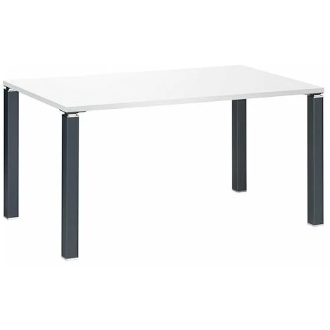 SANS MARQUE Bureau Droit L 140 Cm Blanc Exprim Piètement Métal Anthracite - Maxiburo 3 SANS MARQUE Bureau Droit L 140 Cm Blanc Exprim Piètement Métal Anthracite - Maxiburo
