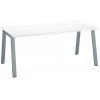 SANS MARQUE Bureau Droit Individuel Blanc 180 X 80 Cm, Piétement Métal Aluminium - Arch - Maxiburo - Aluminium