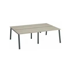 SANS MARQUE Pôle De 4 Bureaux Droits Chêne Gris L 120 X P 80 Cm Piétement Métal Anthracite - Arch - Maxiburo - Anthracite