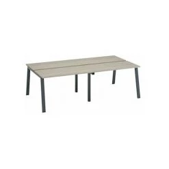 SANS MARQUE Pôle De 4 Bureaux Droits Chêne Gris L 120 X P 60 Cm, Piétement Métal Anthracite - Arch - Maxiburo - Anthracite