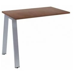 SANS MARQUE Retour Bureau Manager Noyer 100 X 80 Cm, Piétement Métal Aluminium - Arch - Maxiburo - Aluminium