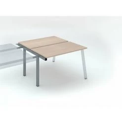 SANS MARQUE Pôle De 2 Bureaux Droits Chêne Clair L 120 X P 60 Cm, Piétement Métal Aluminium - Arch - Elément Suivant - Maxiburo - Aluminium