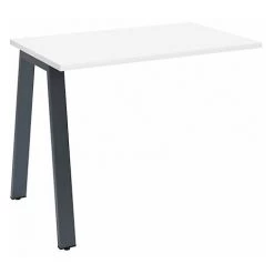 SANS MARQUE Retour Bureau Manager Blanc 100 X 80 Cm, Piétement Métal Anthracite - Arch - Maxiburo - Anthracite
