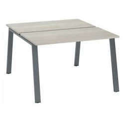 SANS MARQUE Pôle De 2 Bureaux Droits Chêne Gris L 120 X P 60 Cm Piétement Métal Anthracite - Arch - Maxiburo - Anthracite