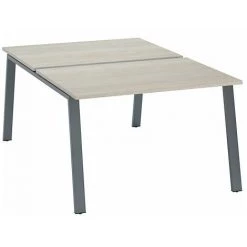 SANS MARQUE Pôle De 2 Bureaux Droits Chêne Gris L 120 X P 80 Cm Piétement Métal Anthracite - Arch - Maxiburo - Anthracite