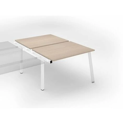 SANS MARQUE Pôle De 2 Bureaux Droits Chêne Clair L 120 X P 80 Cm, Piétement Métal Blanc - Arch - Elément Suivant - Maxiburo - Blanc 3 SANS MARQUE Pôle De 2 Bureaux Droits Chêne Clair L 120 X P 80 Cm, Piétement Métal Blanc - Arch - Elément Suivant - Maxiburo - Blanc
