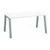 SANS MARQUE Bureau Droit Individuel Blanc 160 X 80 Cm, Piétement Métal Aluminium - Arch - Maxiburo - Aluminium