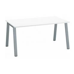 SANS MARQUE Bureau Droit Individuel Blanc 160 X 80 Cm, Piétement Métal Aluminium - Arch - Maxiburo - Aluminium