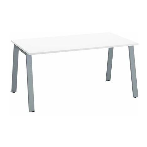 SANS MARQUE Bureau Droit Individuel Blanc 160 X 80 Cm, Piétement Métal Aluminium - Arch - Maxiburo - Aluminium 3 SANS MARQUE Bureau Droit Individuel Blanc 160 X 80 Cm, Piétement Métal Aluminium - Arch - Maxiburo - Aluminium
