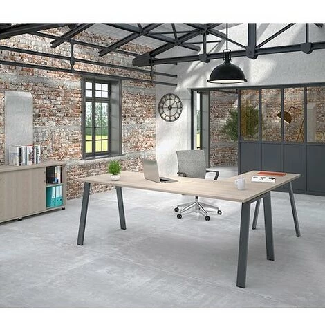 SANS MARQUE Bureau Droit Individuel Blanc 160 X 80 Cm, Piétement Métal Aluminium - Arch - Maxiburo - Aluminium 4 SANS MARQUE Bureau Droit Individuel Blanc 160 X 80 Cm, Piétement Métal Aluminium - Arch - Maxiburo - Aluminium – Image 2