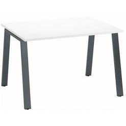 SANS MARQUE Bureau Droit Individuel Blanc 120 X 80 Cm, Piétement Métal Anthracite - Arch - Maxiburo - Anthracite