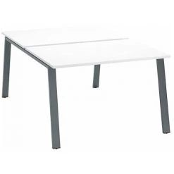 SANS MARQUE Pôle De 2 Bureaux Blanc L 120 X P 80 Cm Piétement Métal Anthracite - Arch - Maxiburo - Anthracite