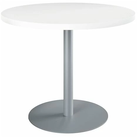 SANS MARQUE Table De Réunion Ronde Blanc Ø 100 Cm - Piétement Aluminium - Arch - Maxiburo - Aluminium 3 SANS MARQUE Table De Réunion Ronde Blanc Ø 100 Cm - Piétement Aluminium - Arch - Maxiburo - Aluminium