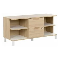 GAUTIER OFFICE Meuble De Rangement Bas Avec Tiroirs Chêne L 120 X H 57 Cm - Absolu