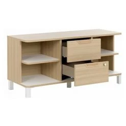 GAUTIER OFFICE Meuble De Rangement Bas Avec Tiroirs Chêne L 120 X H 57 Cm - Absolu -France Bureau Soldes 2022 47305488 3