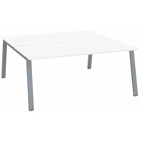 SANS MARQUE Pôle De 2 Bureaux Droits Blanc L 180 X P 80 Cm Piétement Métal Aluminium - Arch - Maxiburo - Aluminium 3 SANS MARQUE Pôle De 2 Bureaux Droits Blanc L 180 X P 80 Cm Piétement Métal Aluminium - Arch - Maxiburo - Aluminium