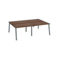 SANS MARQUE Pôle De 4 Bureaux Droits Noyer L 120 X P 80 Cm Piétement Métal Aluminium - Arch - Maxiburo - Aluminium