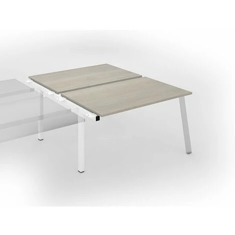 SANS MARQUE Pôle De 2 Bureaux Droits Chêne Gris L 140 X P 80 Cm, Piétement Métal Blanc - Arch - Elément Suivant - Maxiburo - Blanc 3 SANS MARQUE Pôle De 2 Bureaux Droits Chêne Gris L 140 X P 80 Cm, Piétement Métal Blanc - Arch - Elément Suivant - Maxiburo - Blanc