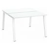 SANS MARQUE Pôle De 2 Bureaux Droits Blanc L 120 X P 60 Cm, Piétement Métal Blanc - Arch - Maxiburo - Blanc