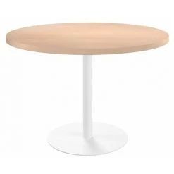 SANS MARQUE Table De Réunion Ronde Chêne Clair Ø 120 Cm - Arch - Maxiburo - Blanc