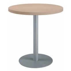 SANS MARQUE Table De Réunion Ronde Chêne Clair Ø 80 Cm - Piétement Aluminium - Arch - Maxiburo - Aluminium