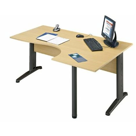 SANS MARQUE Bureau Compact Retour à Droite Hêtre L 160 Cm, Piétement L Métal - O-line 2 - Anthracite - Maxiburo - Anthracite 3 SANS MARQUE Bureau Compact Retour à Droite Hêtre L 160 Cm, Piétement L Métal - O-line 2 - Anthracite - Maxiburo - Anthracite