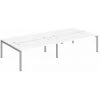 SANS MARQUE Pôle 4 Bureaux L 360 Cm Plateaux Blancs, Piètement Métal - Team Line Aluminium - Maxiburo - Aluminium