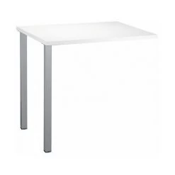 SANS MARQUE Retour Bureau Suspendu Practica L 80 X P 60 Cm Plateau Blanc Piétement Aluminium - Maxiburo