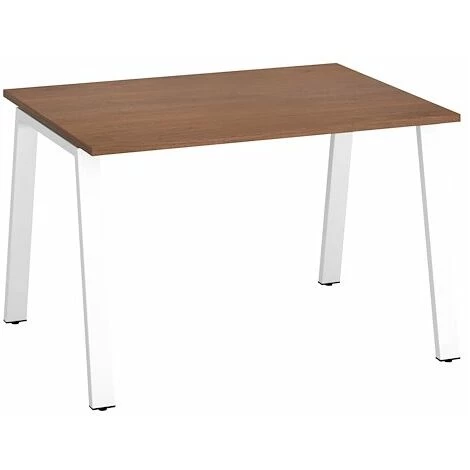 SANS MARQUE Bureau Droit Individuel Noyer 120 X 80 Cm, Piétement Métal Blanc - Arch - Maxiburo - Blanc 3 SANS MARQUE Bureau Droit Individuel Noyer 120 X 80 Cm, Piétement Métal Blanc - Arch - Maxiburo - Blanc