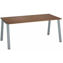 SANS MARQUE Bureau Droit Individuel Noyer 180 X 80 Cm, Piétement Métal Aluminium - Arch - Maxiburo - Aluminium