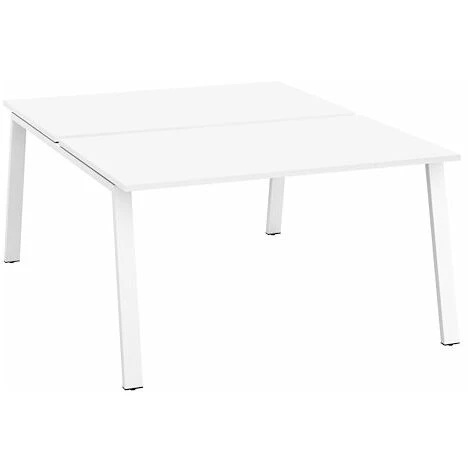 SANS MARQUE Pôle De 2 Bureaux Droits Blanc L 140 X P 80 Cm Piétement Métal Blanc - Arch - Maxiburo - Blanc 3 SANS MARQUE Pôle De 2 Bureaux Droits Blanc L 140 X P 80 Cm Piétement Métal Blanc - Arch - Maxiburo - Blanc