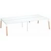 SANS MARQUE Pôle De 4 Bureaux Droits L 160 X P 60 Cm, Piétement Bois Métal Blanc - Arch - Maxiburo - Blanc