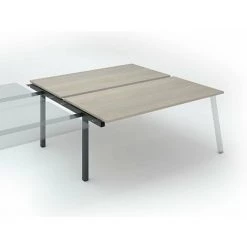 SANS MARQUE Pôle De 2 Bureaux Droits Chêne Gris L 180 X P 80 Cm, Piétement Métal Anthracite - Arch - Elément Suivant - Maxiburo - Anthracite