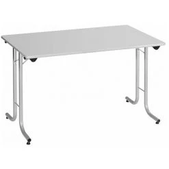 SANS MARQUE Table Rectangulaire Pliante Plateau Gris Clair L 120 X P 70 Cm - Classique - Piétement Aluminium - Maxiburo - Aluminium
