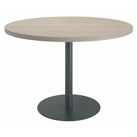 SANS MARQUE Table De Réunion Ronde Chêne Gris Ø 120 Cm - Piétement Anthracite - Arch - Maxiburo - Anthracite 3 SANS MARQUE Table De Réunion Ronde Chêne Gris Ø 120 Cm - Piétement Anthracite - Arch - Maxiburo - Anthracite