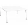 SANS MARQUE Pôle De 2 Bureaux Droits Blanc L 160 X P 80 Cm Piétement Métal Blanc - Arch - Maxiburo - Blanc