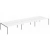 SANS MARQUE Pôle 6 Bureaux L 540 Cm Plateaux Blanc, Piètement Métal Aluminium - Team Line - Maxiburo - Aluminium