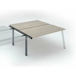 SANS MARQUE Pôle De 2 Bureaux Droits Chêne Gris L 160 X P 80 Cm, Piétement Métal Anthracite - Arch - Elément Suivant - Maxiburo - Anthracite