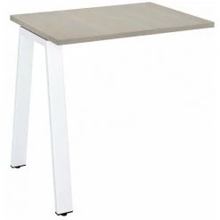SANS MARQUE Retour Bureau Chêne Clair 80 X 60 Cm, Piétement Métal Blanc – Arch - Maxiburo - Blanc