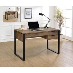 Bureau Avec 3 Tiroirs Et 1 Niche En MDF - Longueur 120 X Largeur 60 X Hauteur 76 Cm -PEGANE-