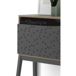 HERDASA Bureau, Modèle BRISTOL, En Mélamine Avec Porte Pliable Sérigraphié Et Pieds En Hêtre Massif. - Noyer|Graphite Géométrie 7 HERDASA Bureau, Modèle BRISTOL, En Mélamine Avec Porte Pliable Sérigraphié Et Pieds En Hêtre Massif. - Noyer|Graphite Géométrie -France Bureau Soldes 2022 47464181 3